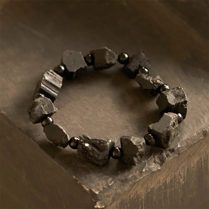 BWOOOH Black Tourmaline Irregular Stone Positive Bracelet - BWOOOH - Black Tourmaline(Wrist Circumference: