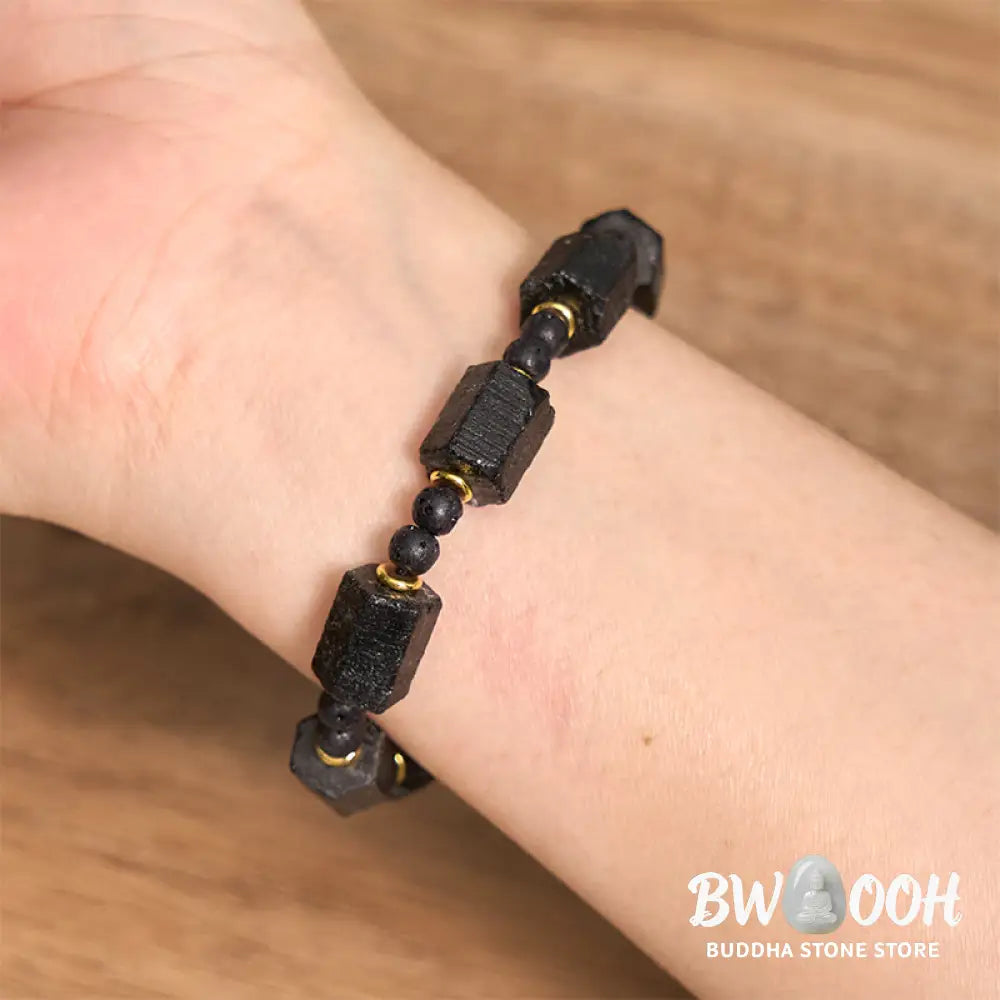 Buddha Stones Black Tourmaline Love Bracelet - BWOOOH - Black Tourmaline(Wrist Circumference: 14-24cm) - Bracelet