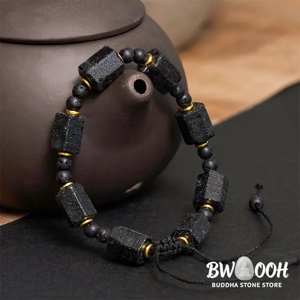Buddha Stones Black Tourmaline Love Bracelet - BWOOOH - Black Tourmaline(Wrist Circumference: 14-24cm) - Bracelet