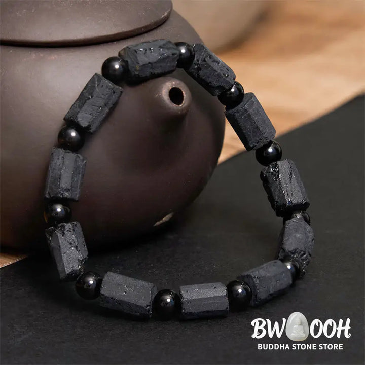 Buddha Stones Black Tourmaline Wisdom Bracelet - BWOOOH - Black Tourmaline(Wrist Circumference: 14-16cm) - Bracelet