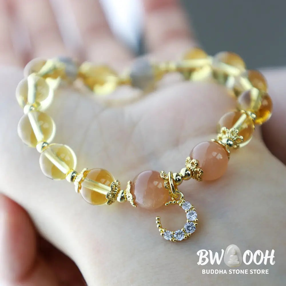 BWOOOH Blessed Moon Citrine Abundant Energy Bracelet | natural stone spiritual bracelet for healing and mindful living
