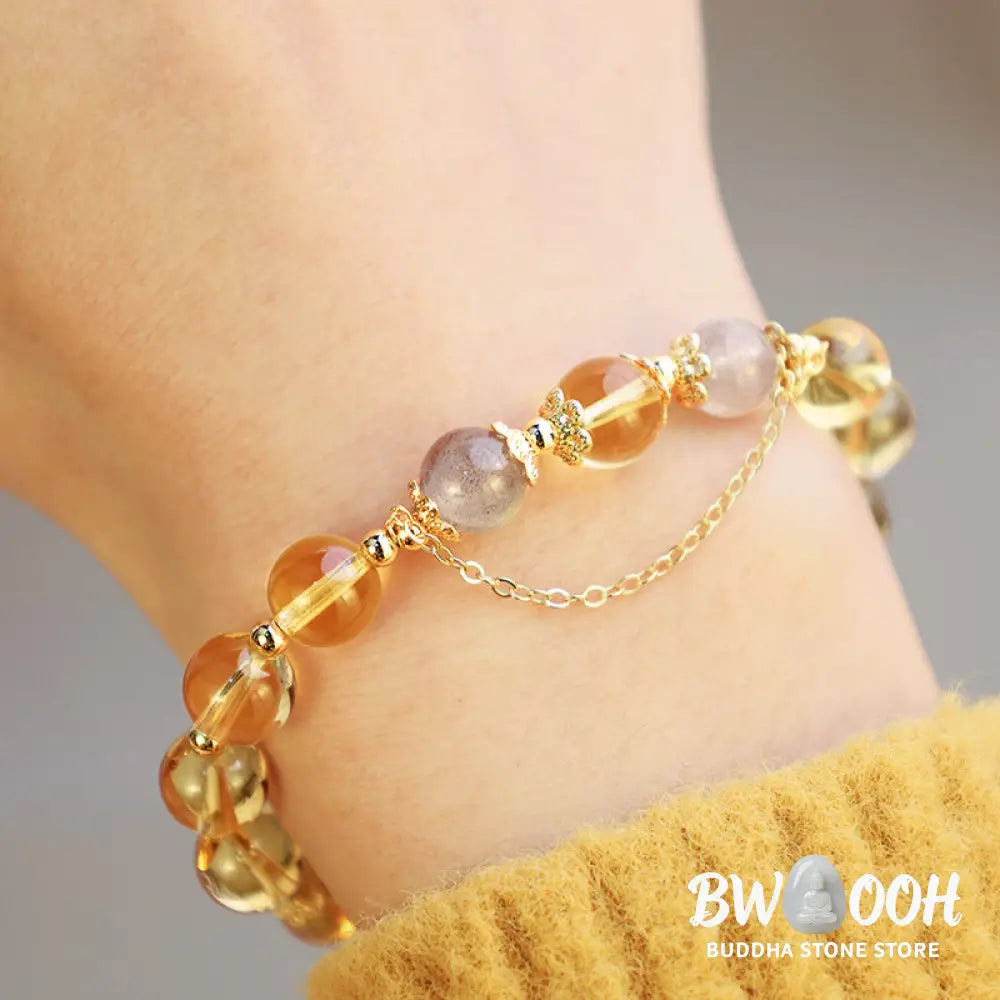 BWOOOH Blessed Moon Citrine Abundant Energy Bracelet | natural stone spiritual bracelet for healing and mindful living