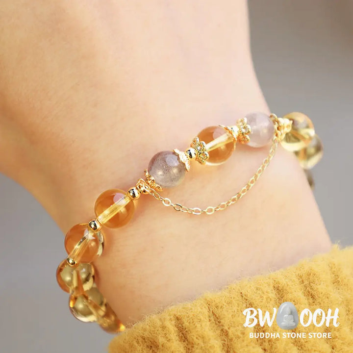 BWOOOH Blessed Moon Citrine Abundant Energy Bracelet | natural stone spiritual bracelet for healing and mindful living