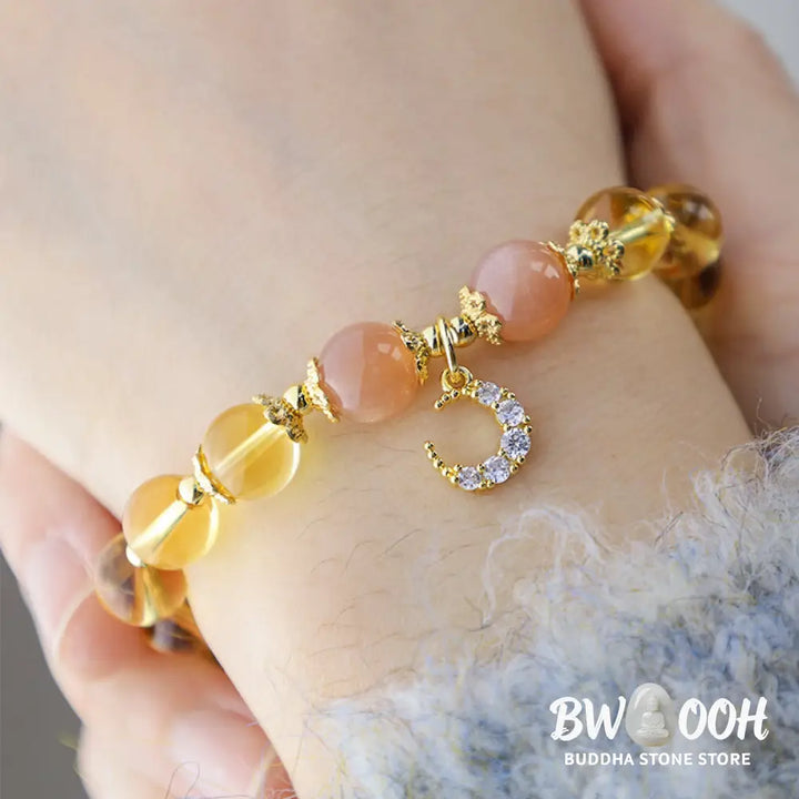 BWOOOH Blessed Moon Citrine Abundant Energy Bracelet | natural stone spiritual bracelet for healing and mindful living