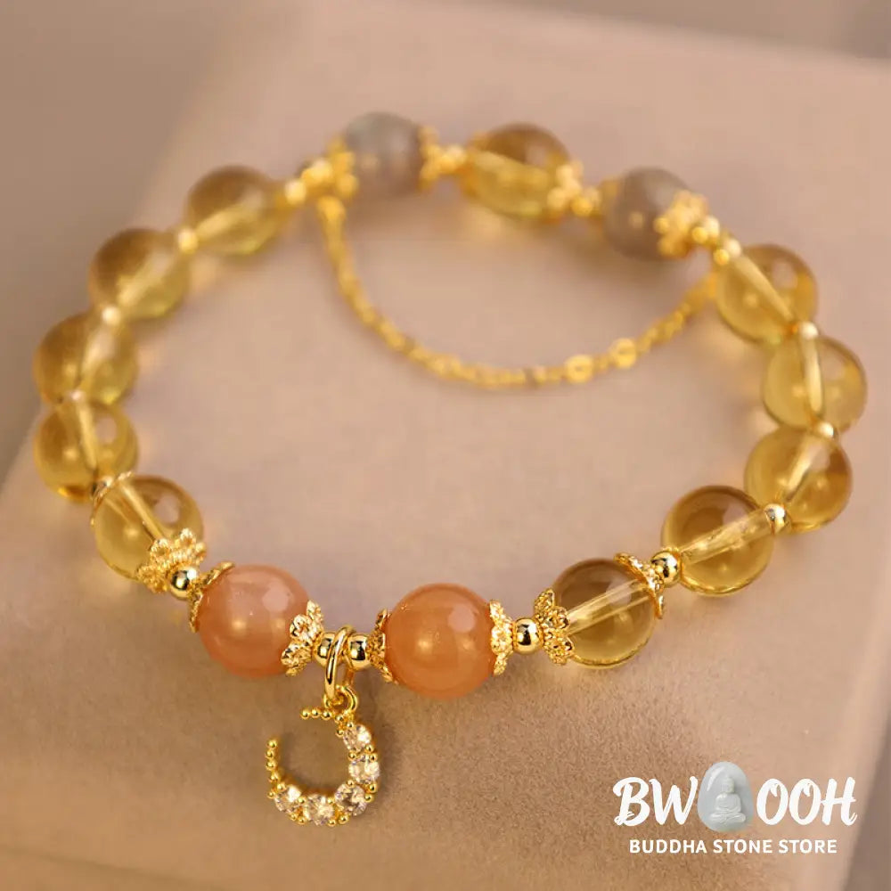 BWOOOH Blessed Moon Citrine Abundant Energy Bracelet | natural stone spiritual bracelet for healing and mindful living