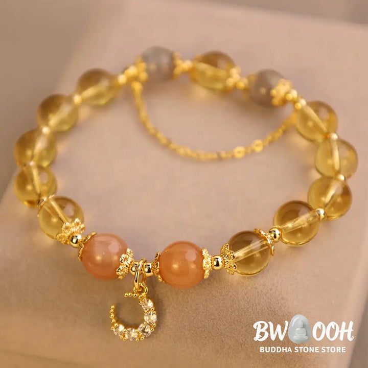 BWOOOH Blessed Moon Citrine Abundant Energy Bracelet | natural stone spiritual bracelet for healing and mindful living