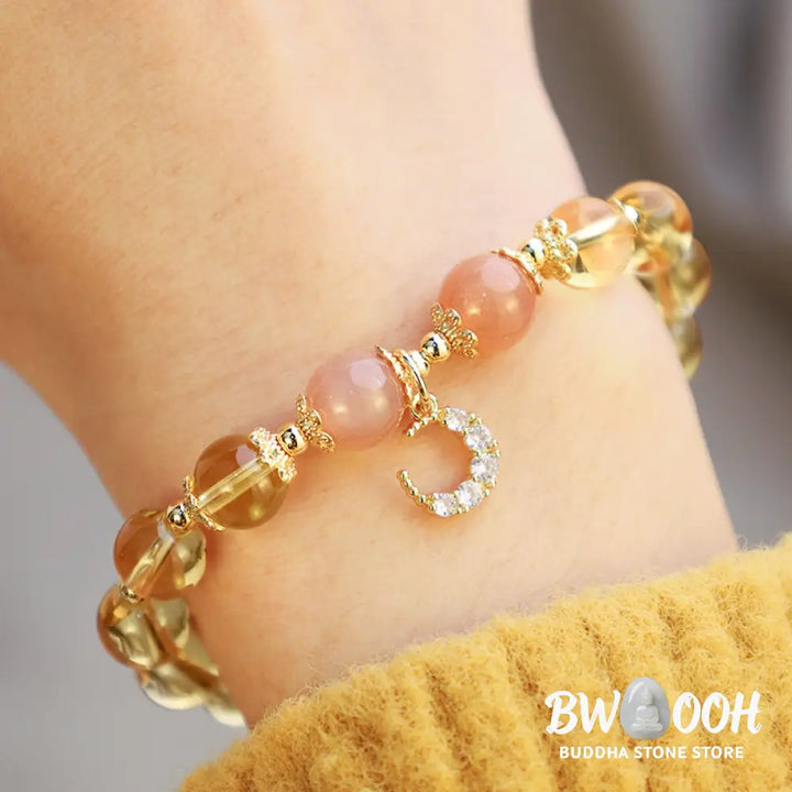 BWOOOH Blessed Moon Citrine Abundant Energy Bracelet | natural stone spiritual bracelet for healing and mindful living