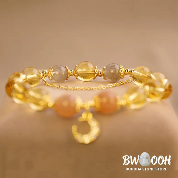 BWOOOH Blessed Moon Citrine Abundant Energy Bracelet | natural stone spiritual bracelet for healing and mindful living