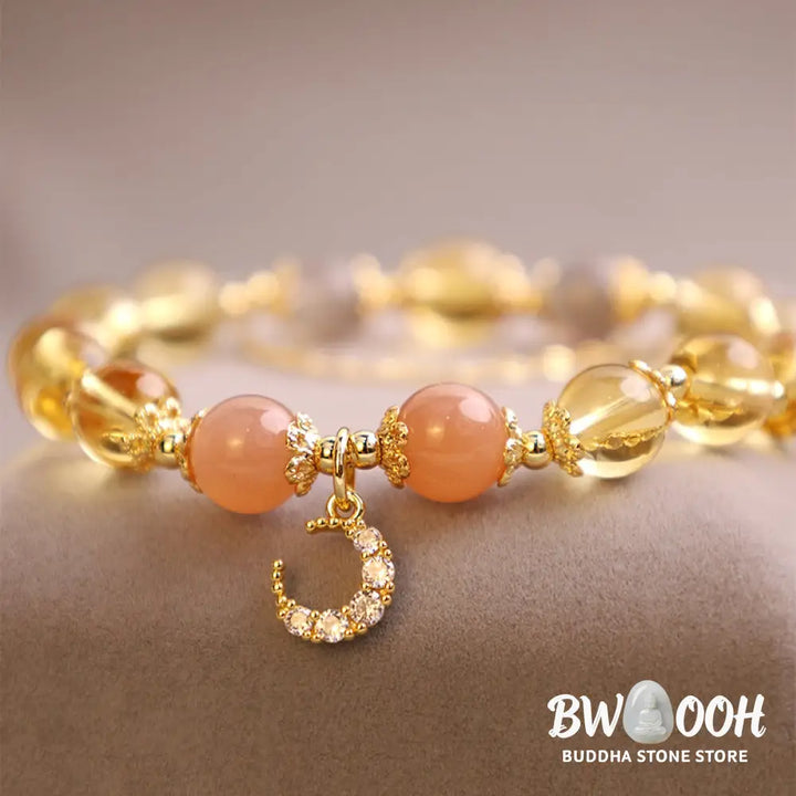 BWOOOH Blessed Moon Citrine Abundant Energy Bracelet | natural stone spiritual bracelet for healing and mindful living