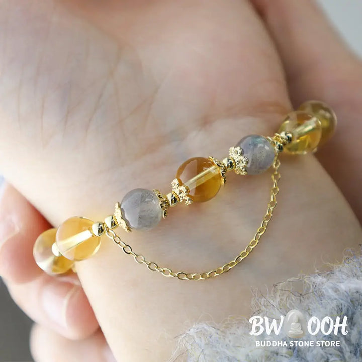 BWOOOH Blessed Moon Citrine Abundant Energy Bracelet | natural stone spiritual bracelet for healing and mindful living