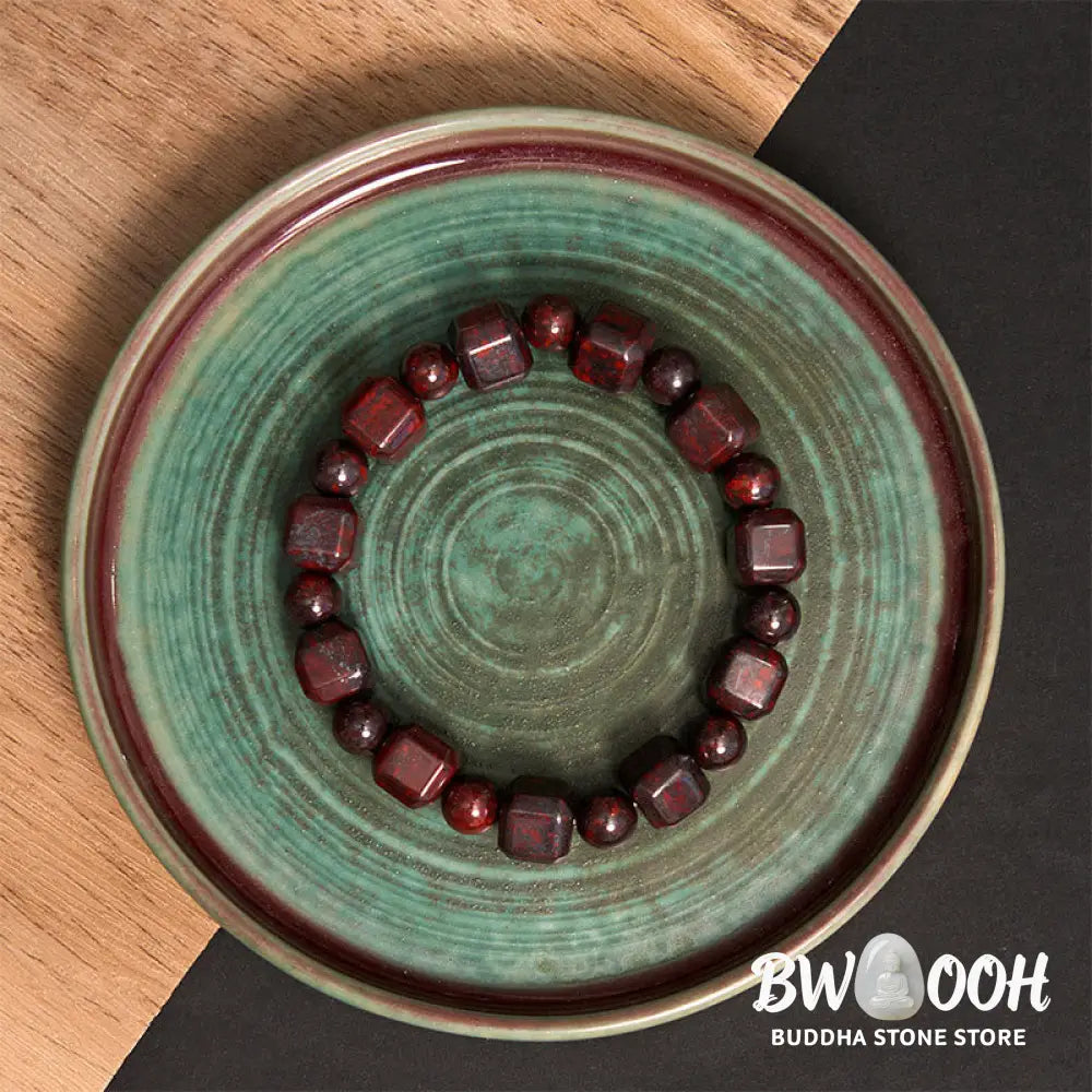 Buddha Stones Bloodstone Strength Bracelet - BWOOOH - Bloodstone(Wrist Circumference: 14-16cm) - Bracelet