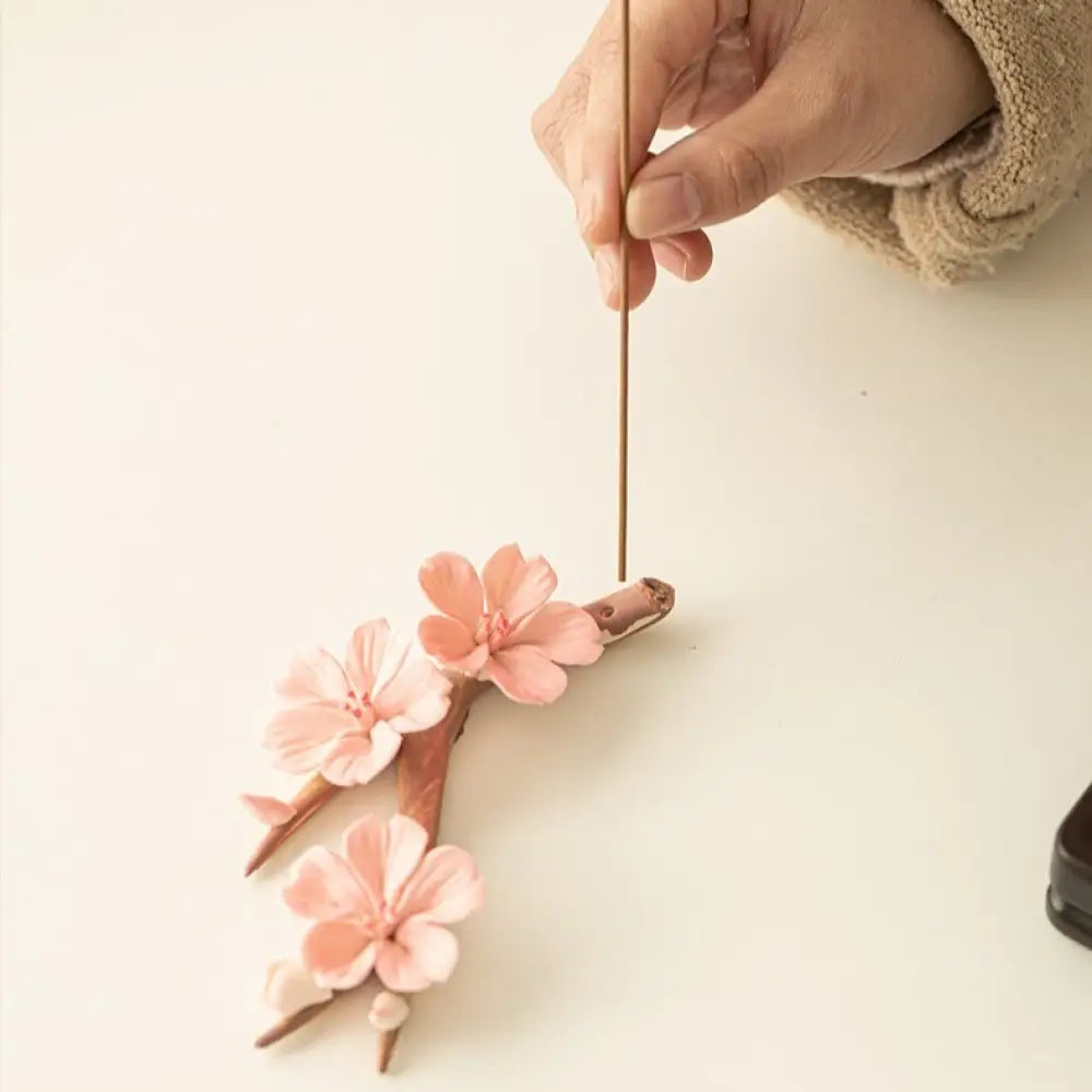 BWOOOH ceramic incense burner - Blooming Plum Blossom Branches Cera