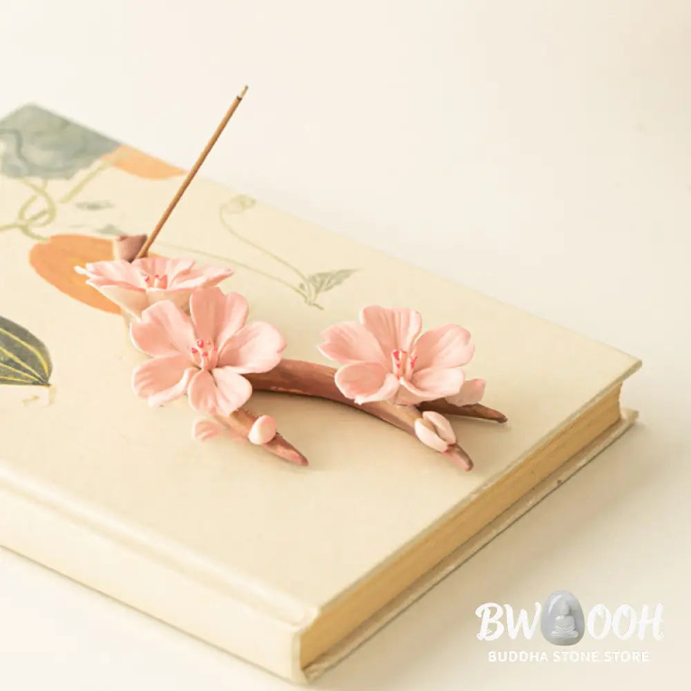 BWOOOH ceramic incense burner - Blooming Plum Blossom Branches Cera