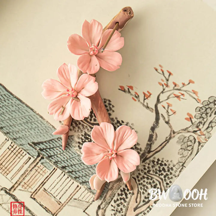 BWOOOH ceramic incense burner - Blooming Plum Blossom Branches Cera