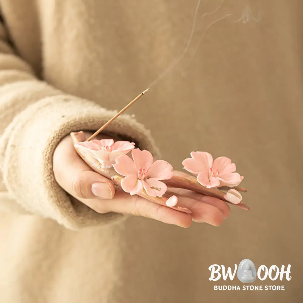 BWOOOH ceramic incense burner - Blooming Plum Blossom Branches Cera
