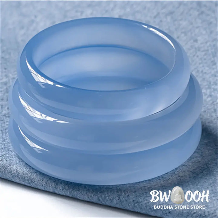 BWOOOH Blue Chalcedony Emotional Balance Bracelet Bangle - Bracelet Bangle