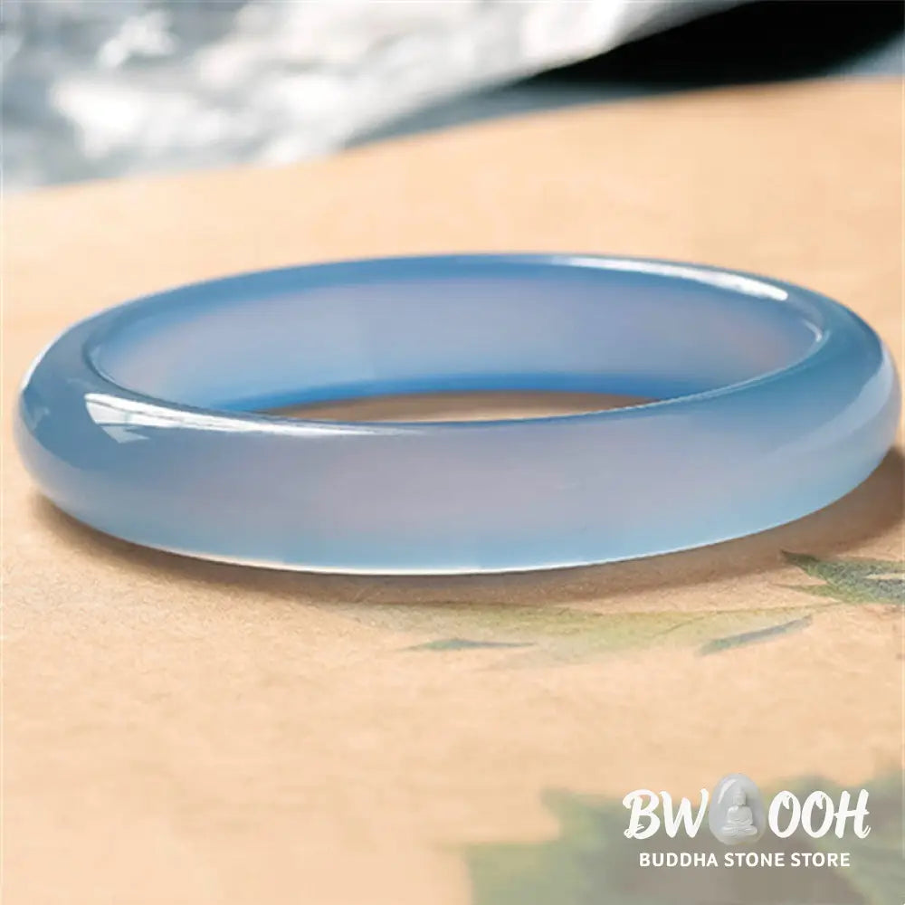 BWOOOH Blue Chalcedony Emotional Balance Bracelet Bangle - Bracelet Bangle