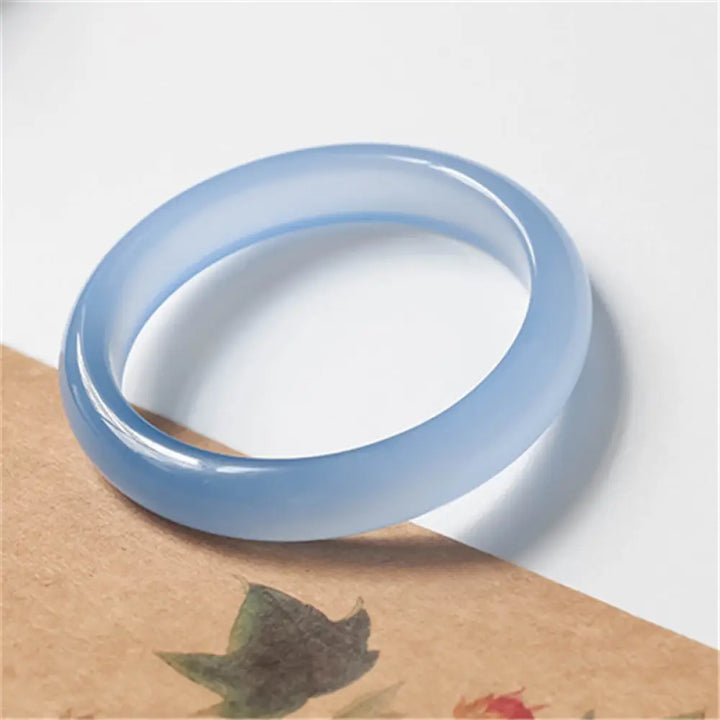 BWOOOH Blue Chalcedony Emotional Balance Bracelet Bangle - 52mm - Bracelet Bangle