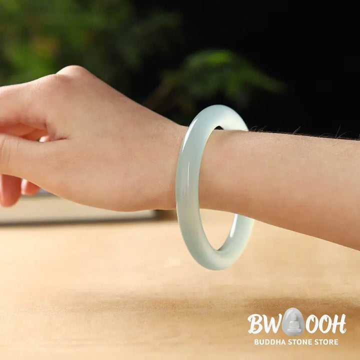 Buddha Stones Blue Chalcedony Emotional Balance Energy Bracelet Bangle - BWOOOH - Bracelet Bangle
