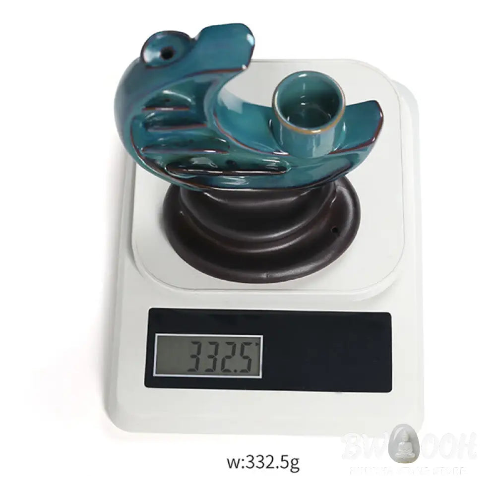 BWOOOH ceramic backflow incense burner - Blue Crescent Moon Ceramic Backflow