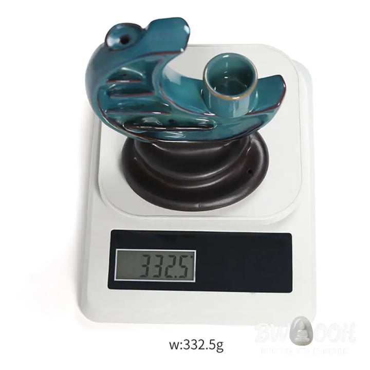 BWOOOH ceramic backflow incense burner - Blue Crescent Moon Ceramic Backflow