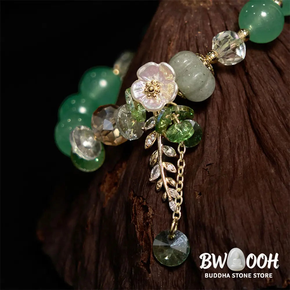 Buddha Stones Blue Crystal Amethyst Sun Stone Green Aventurine Healing Bracelet - BWOOOH - Bracelet