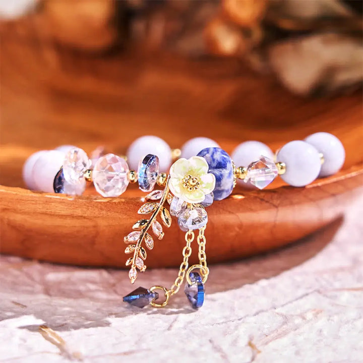 Buddha Stones Blue Crystal Amethyst Sun Stone Green Aventurine Healing Bracelet - BWOOOH - Blue Crystal - Bracelet