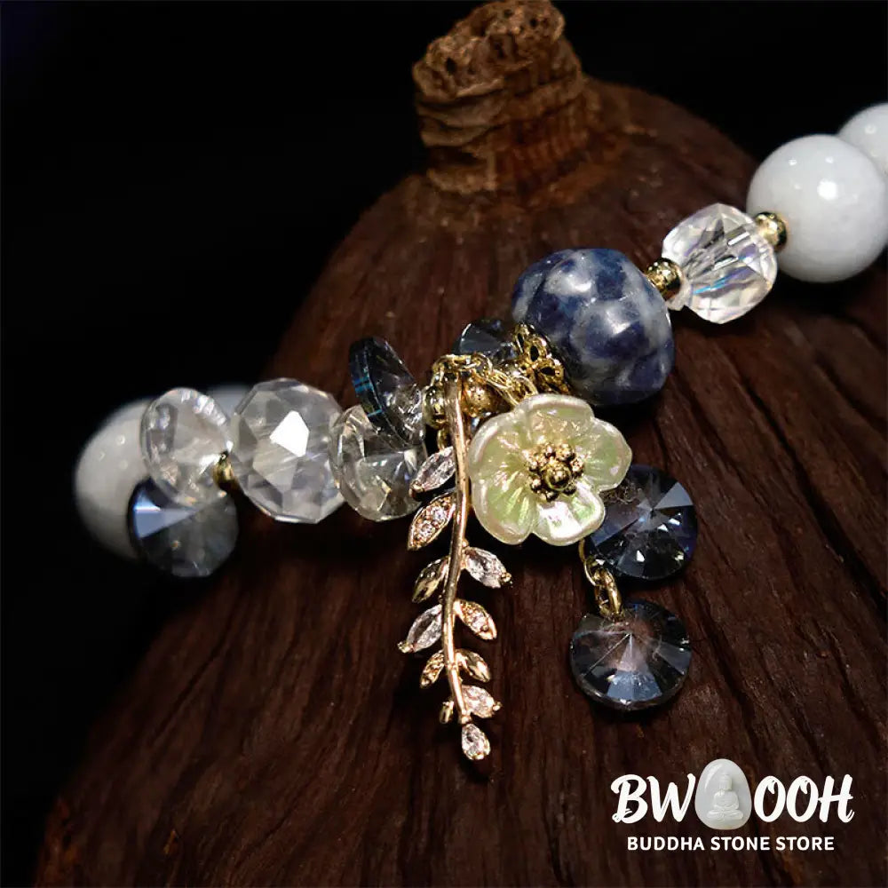 Buddha Stones Blue Crystal Amethyst Sun Stone Green Aventurine Healing Bracelet - BWOOOH - Bracelet