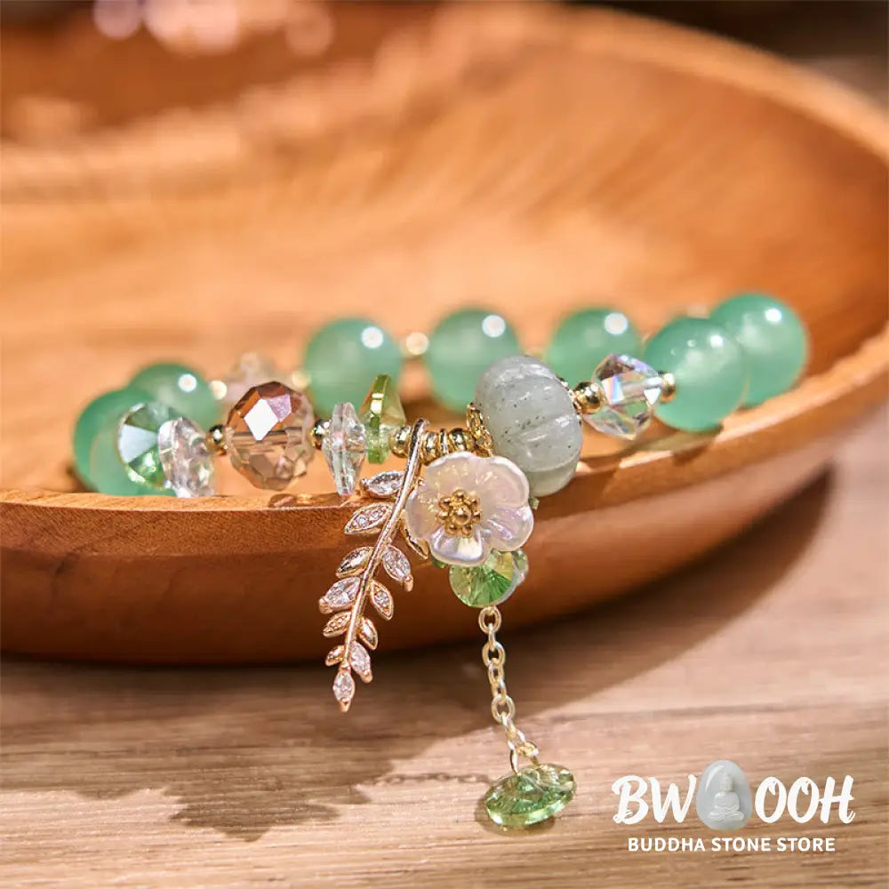 Buddha Stones Blue Crystal Amethyst Sun Stone Green Aventurine Healing Bracelet - BWOOOH - Bracelet