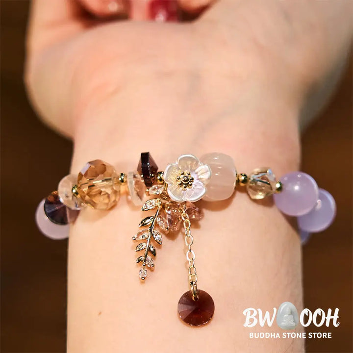 Buddha Stones Blue Crystal Amethyst Sun Stone Green Aventurine Healing Bracelet - BWOOOH - Bracelet