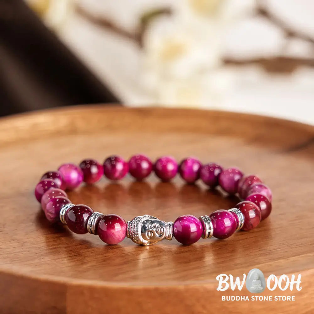 Buddha Stones Blue Green Red Tiger Eye Buddha Head Balance Bracelet - BWOOOH - Bracelet