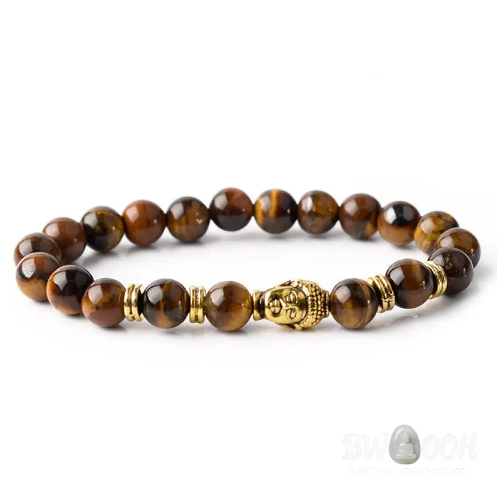 Buddha Stones Blue Green Red Tiger Eye Buddha Head Balance Bracelet - BWOOOH - Bracelet