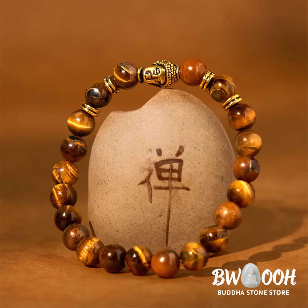 Buddha Stones Blue Green Red Tiger Eye Buddha Head Balance Bracelet - BWOOOH - Bracelet