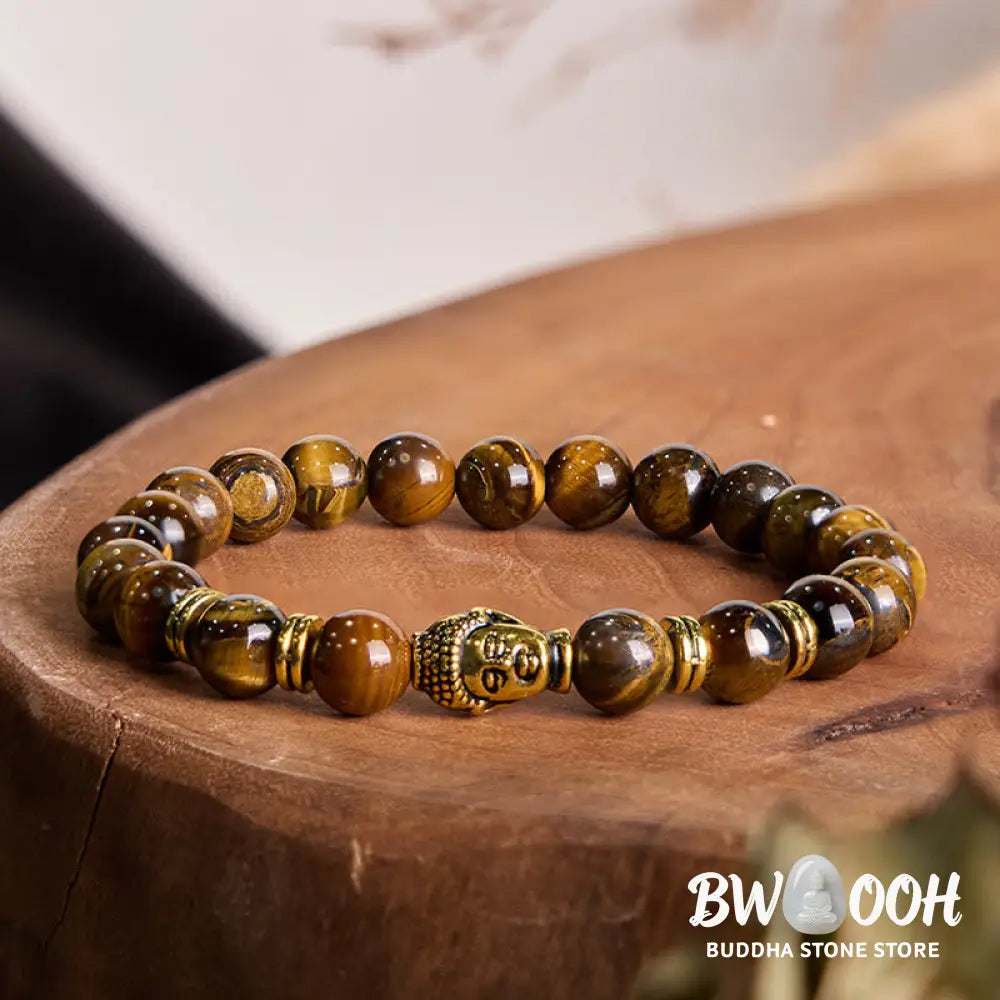Buddha Stones Blue Green Red Tiger Eye Buddha Head Balance Bracelet - BWOOOH - Bracelet