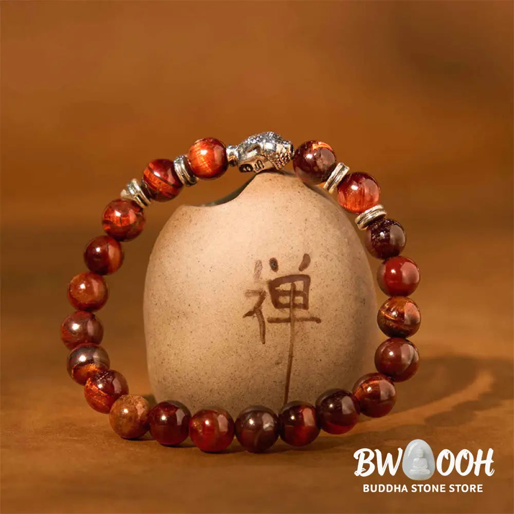 Buddha Stones Blue Green Red Tiger Eye Buddha Head Balance Bracelet - BWOOOH - Bracelet