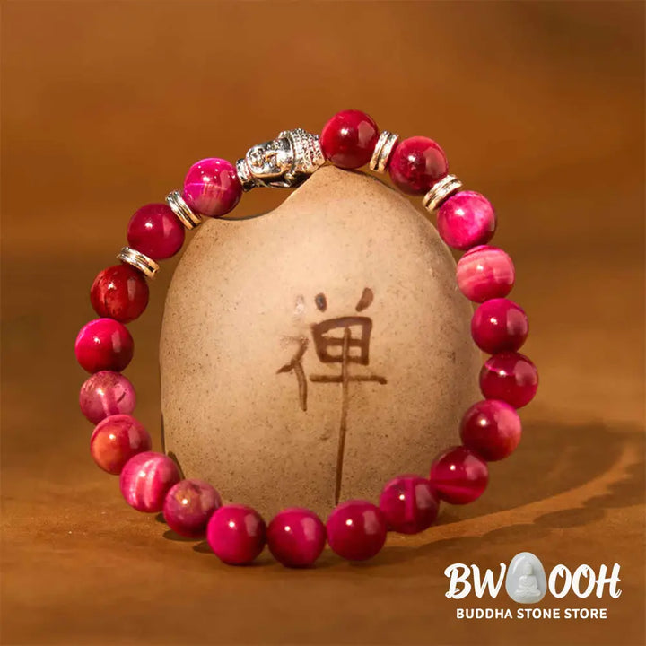 Buddha Stones Blue Green Red Tiger Eye Buddha Head Balance Bracelet - BWOOOH - Bracelet