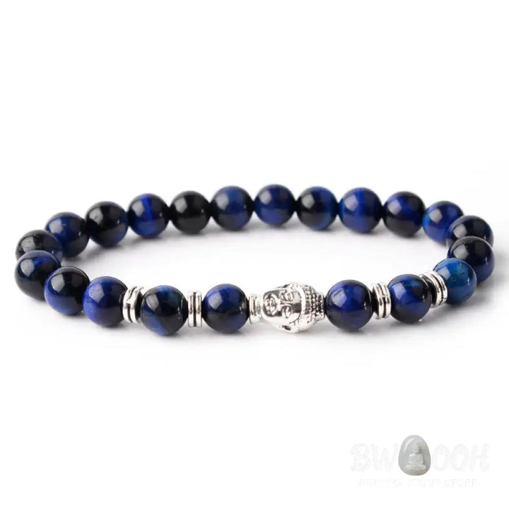 Buddha Stones Blue Green Red Tiger Eye Buddha Head Balance Bracelet - BWOOOH - Bracelet