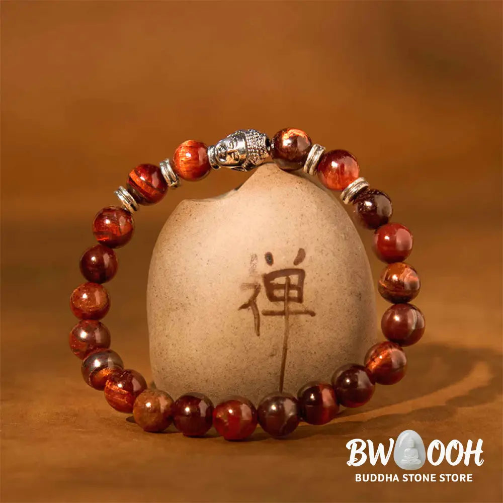Buddha Stones Blue Green Red Tiger Eye Buddha Head Balance Bracelet - BWOOOH - Bracelet