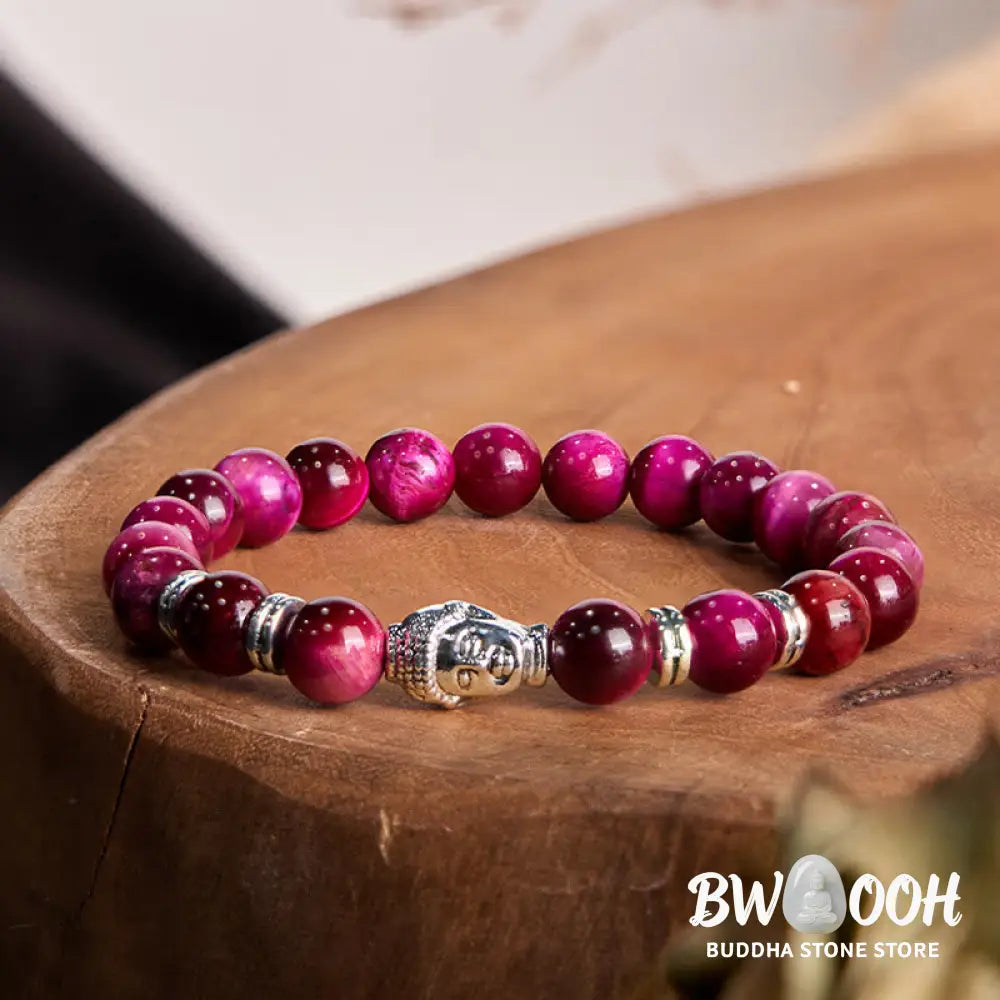 Buddha Stones Blue Green Red Tiger Eye Buddha Head Balance Bracelet - BWOOOH - Bracelet