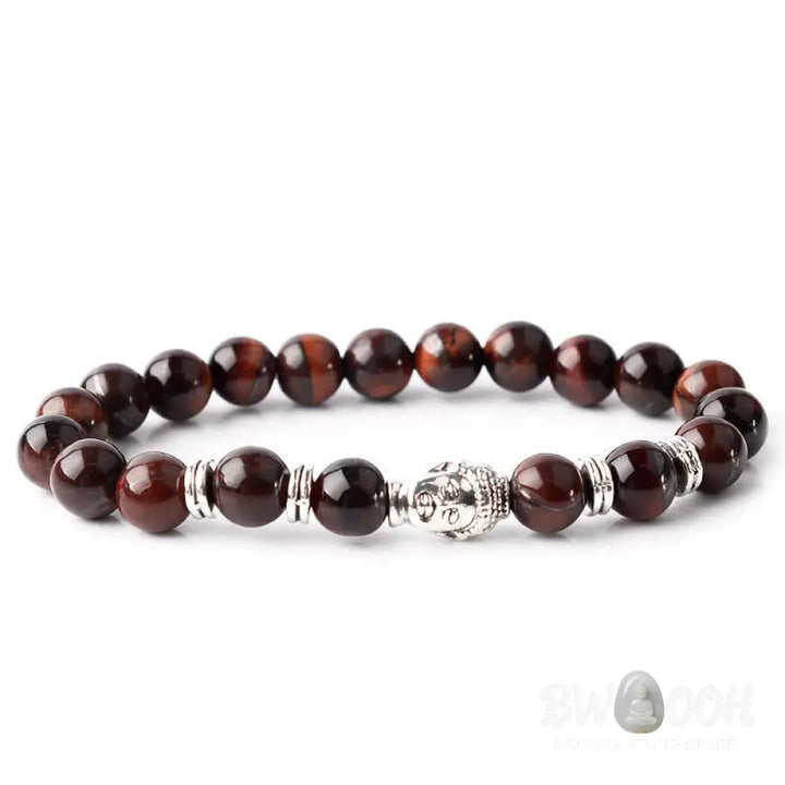 Buddha Stones Blue Green Red Tiger Eye Buddha Head Balance Bracelet - BWOOOH - Bracelet