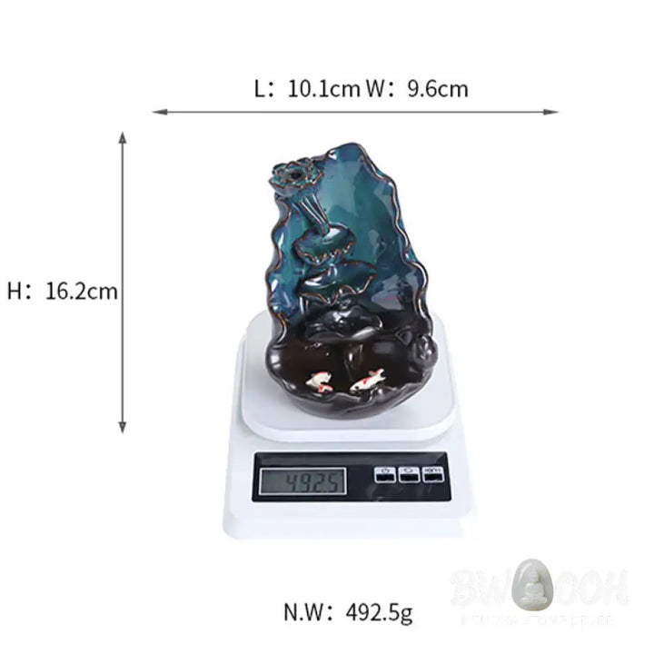 BWOOOH ceramic backflow incense burner - Blue Lotus Leaf Ceramic Backflow Sm