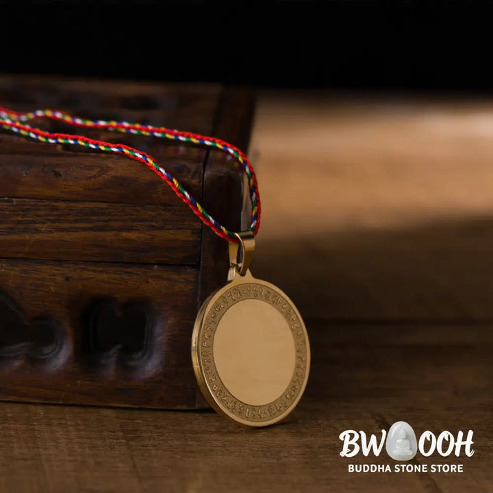 Buddha Stones Blue Medicine Buddha Heart Mantra Titanium Steel Faith Colored Rope Necklace Pendant - BWOOOH - Necklaces