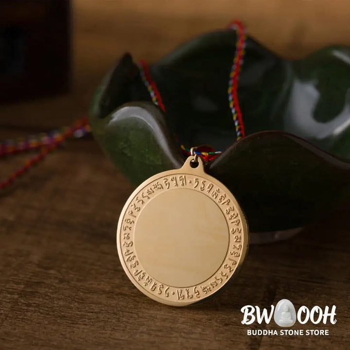 Buddha Stones Blue Medicine Buddha Heart Mantra Titanium Steel Faith Colored Rope Necklace Pendant - BWOOOH - Necklaces