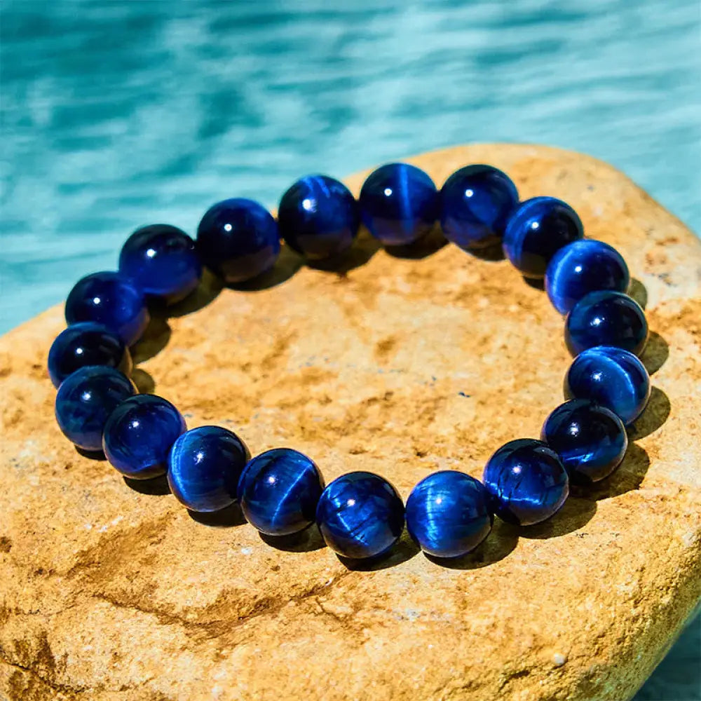 BWOOOH Blue Tiger Eye Protection Bracelet — Tiger Eye crystal healing bracelet for spiritual healing and mindful living