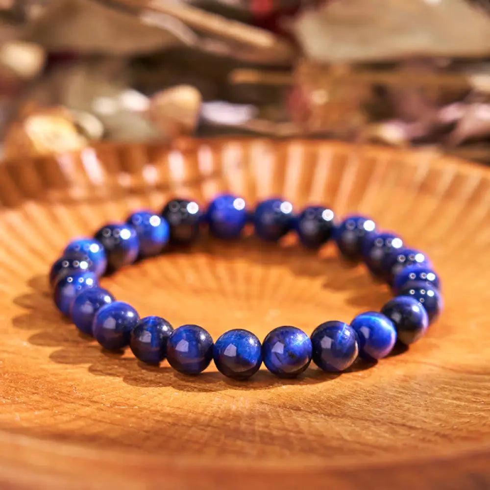 BWOOOH Blue Tiger Eye Protection Bracelet - BWOOOH - 0.23 in (6 mm) - Bracelet