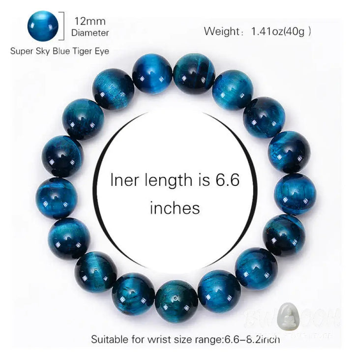 Buddha Stones Blue Tiger Eye Protection Bracelet - BWOOOH - Bracelet