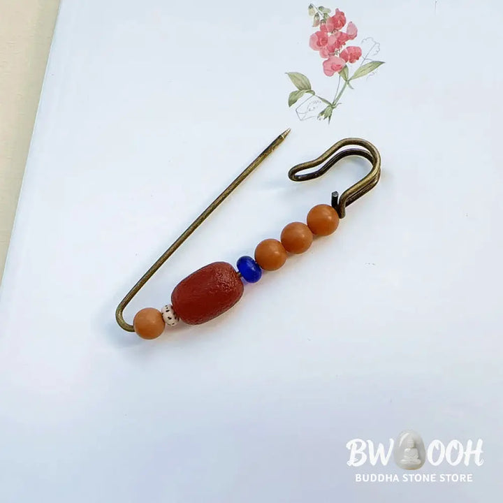 Buddha Stones Bodhi Seed Agate Calm Harmony Brooch - Brooch