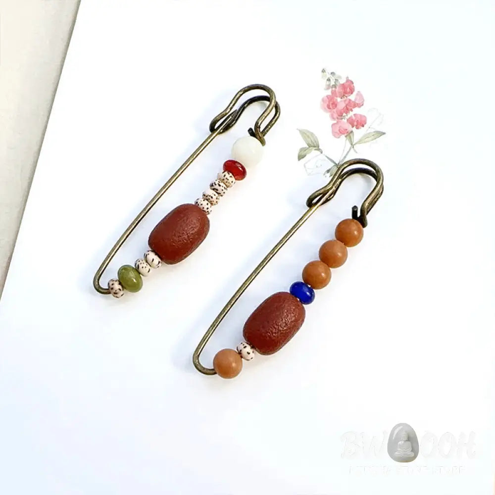 Buddha Stones Bodhi Seed Agate Calm Harmony Brooch - Brooch