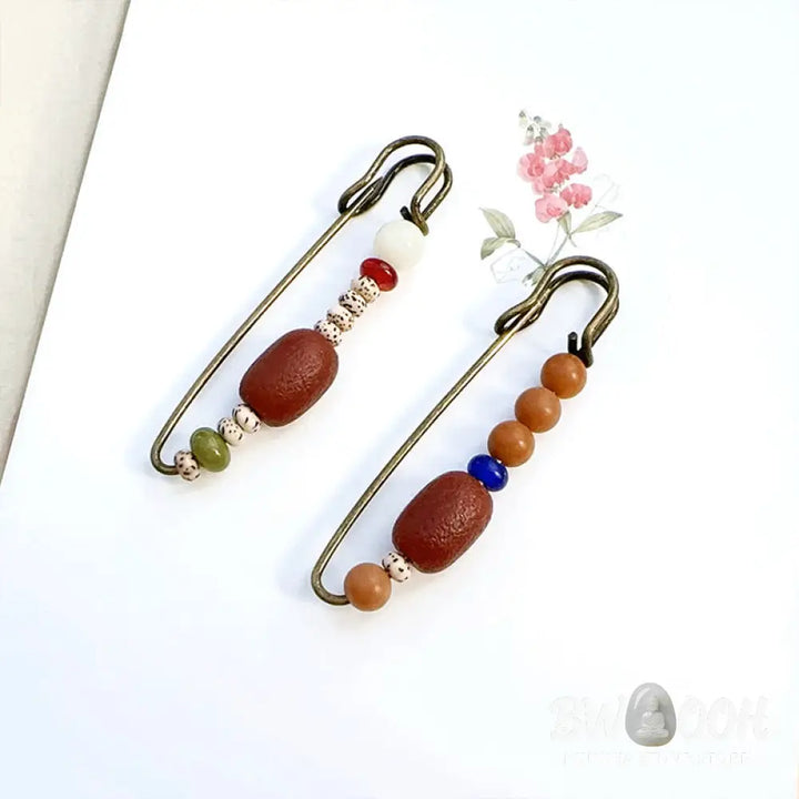 Buddha Stones Bodhi Seed Agate Calm Harmony Brooch - Brooch