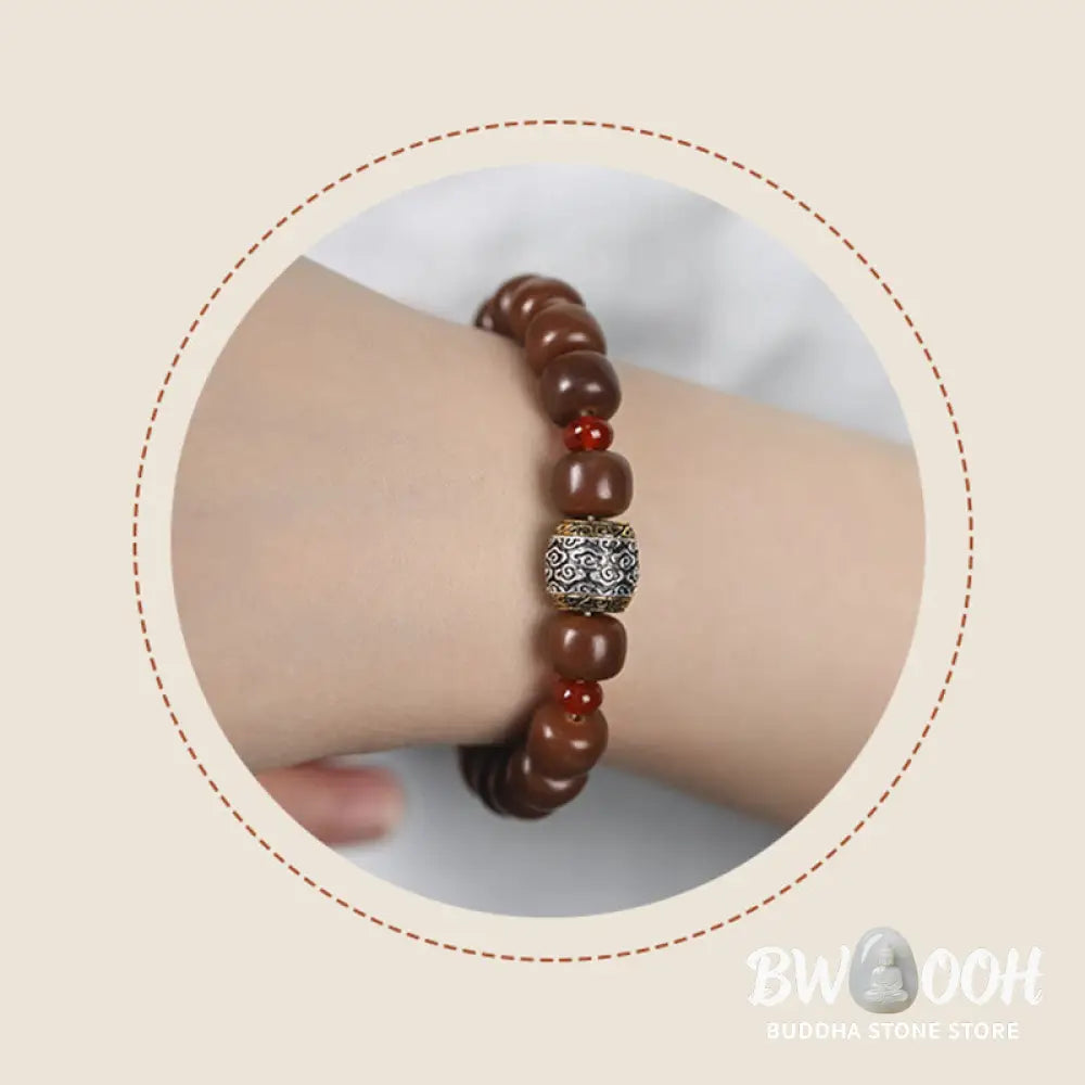 Buddha Stones Bodhi Seed Auspicious Cloud Fu Character Bead Peace Bracelet - BWOOOH - Bracelet